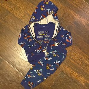 Carters baby dinosaur outfit bundle 12m/18m navy hoodie joggers set
